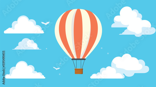 Vintage Hot Air Balloon Adventure Travel in the Sky