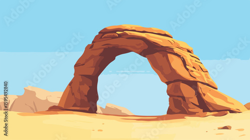 Majestic Natural Rock Formation in Arid Desert Landscape