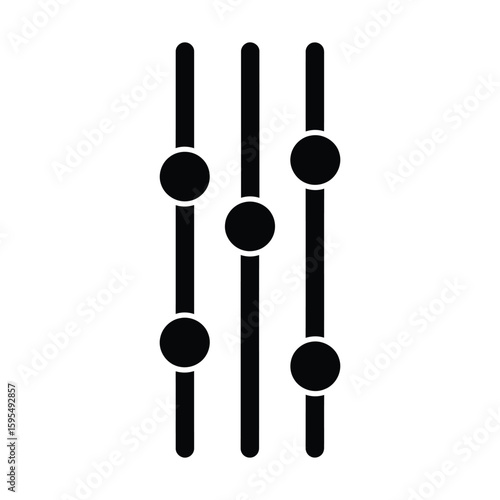 Audio sliders isolated on white background, representing sound settings and control