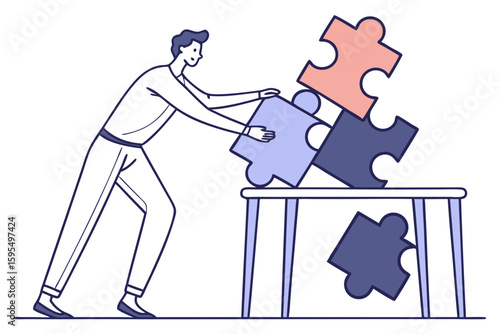 Businessman activating SEO with AI-powered tools, optimizing search engine visibility and digital marketing through smart tech, modern flat illustration style