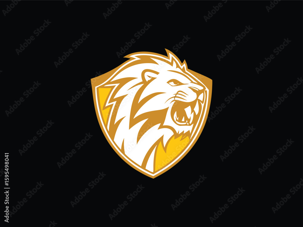 Fototapeta premium Modern Lion Head Vector Logo for Esport and Branding