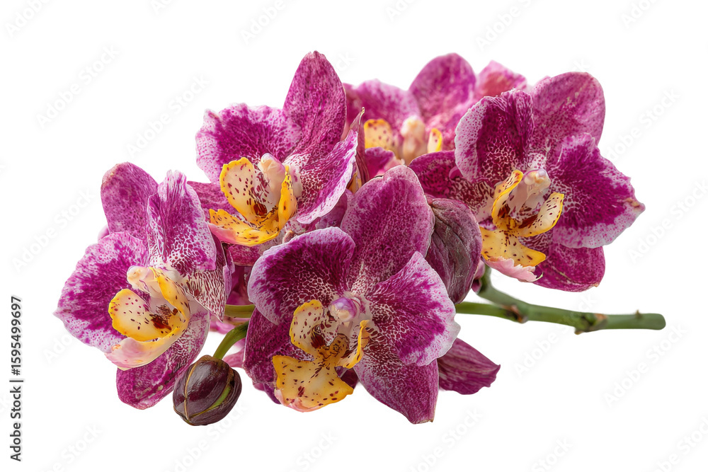 Fototapeta premium Vibrant orchid bloom nature botanical photography. Isolated on transparent background, png.