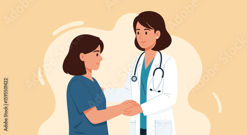 Healthcare provider offering comfort and support to a patient during a consultation