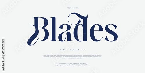 classic sans serif font with a unique style and fancy look. This typeface is perfect for an elegant luxury logo, book or movie title design, fashion brand, magazine, clothes.