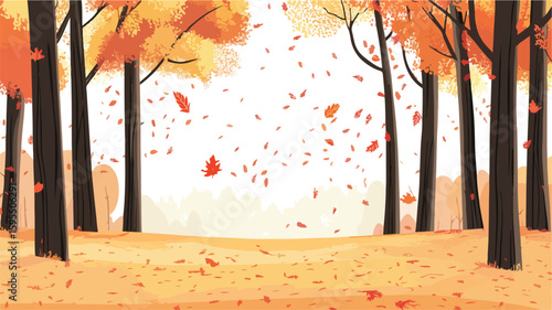 Vibrant Autumn Leaves in Forest - Fall Scenery and Seasonal Nature
