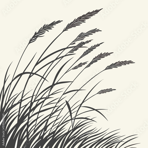 grass silhouette vector