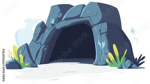Enchanting Cave Entrance in Mysterious Cavern Adventure Background