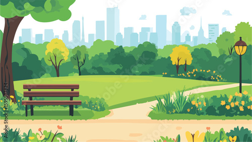 Serenity in Urban Oasis: City Park Garden Landscape