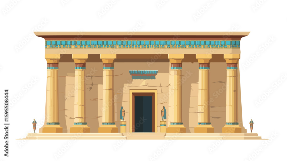 Fototapeta premium Ancient Egyptian Temple Entrance Columns: Majestic Architecture and History