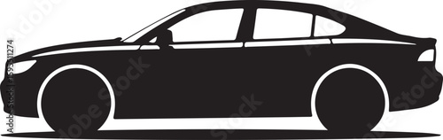 Sleek Sedan Silhouette A Vector Illustration of a Modern Car