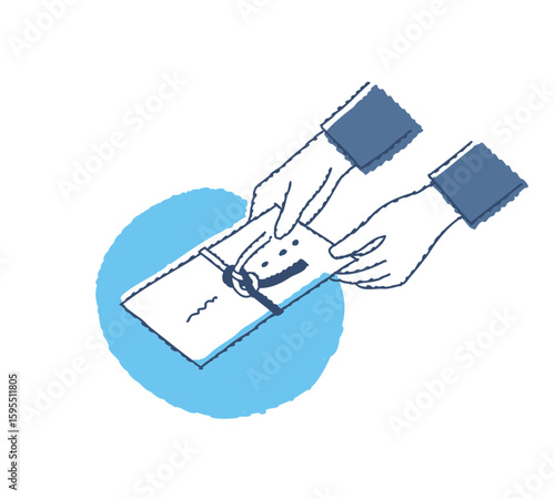 不祝儀袋を差し出す手元