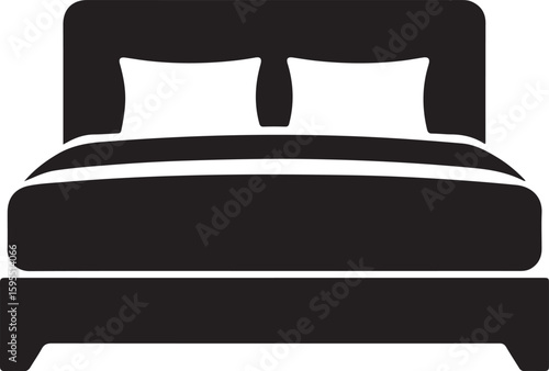 Comfortable Double Bed Icon Simple and Elegant Design for Sleep and Rest