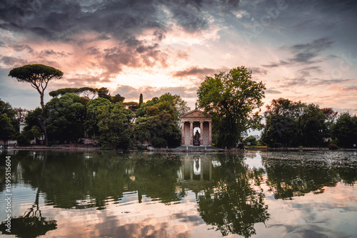 The famous gardens of Villa Borghese in Rome.