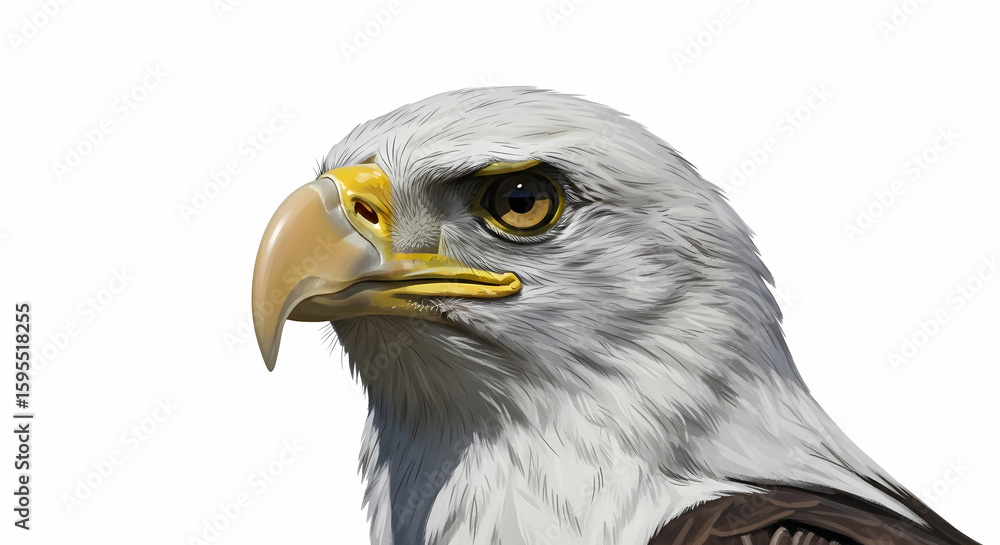 Fototapeta premium Majestic Bald Eagle Portrait: A Powerful Symbol of Freedom and Strength