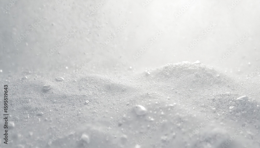 Obraz premium Abstract white grainy texture with subtle light effects and copy space for text. Rough monochrome backdrop resembles sand surface or fine dust particles, suitable for design elements.