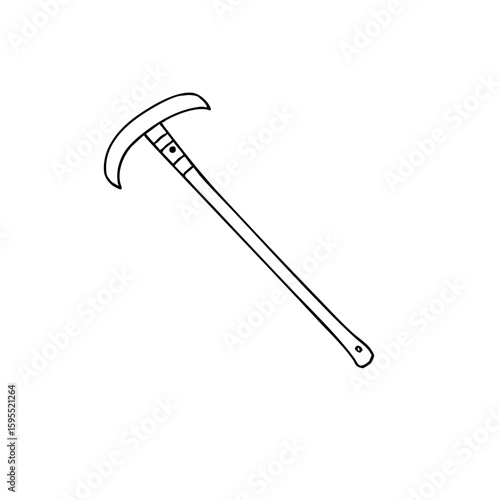 Simple line sketch of a crowbar  