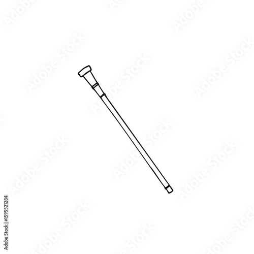Simple line sketch of a crutch for mobility assistance  