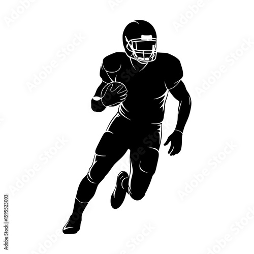 vector image of american football player silhouette