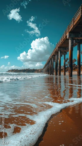 Ocean Pier Serenity: A Coastal Panorama