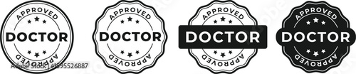 Doctor Approved Badge Stamp Icon Set – Medical Certified Seal Labels