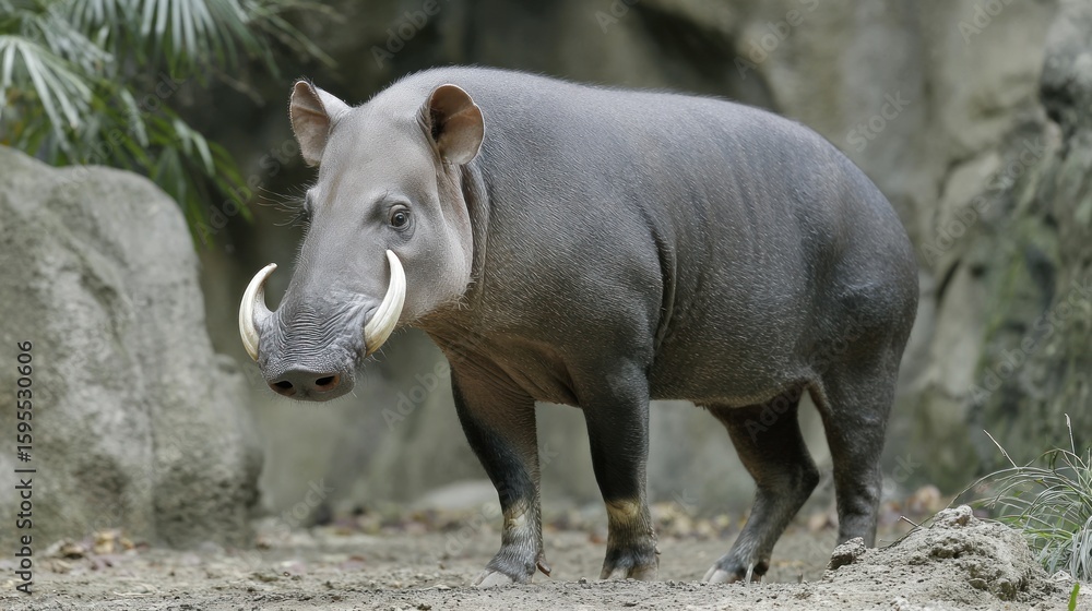 Large gray pig-like animal Large gray pig-like animal