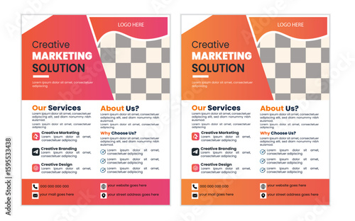 Corporate creative a4 Size business flyer vactor design template 2 color clean and professional  flyer design.