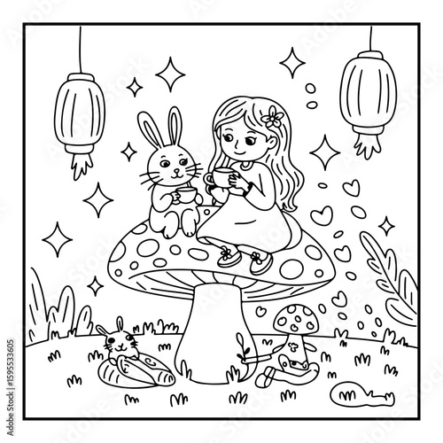 vector illustration of a coloring page