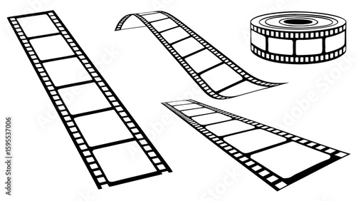 film strip reel cinema movie frames photography vintage media entertainment illustration design