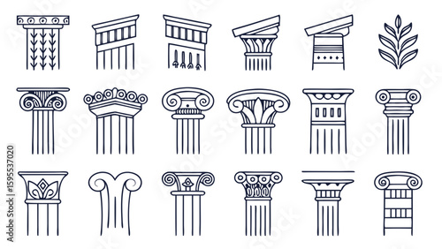 classical architecture columns capitals greek roman doric ionic corinthian ancient building elements