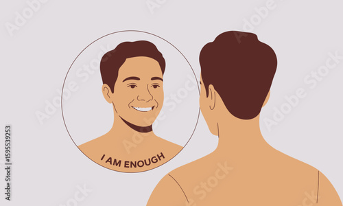 Self-Love Affirmation: Mirror Reflection with "I Am Enough"