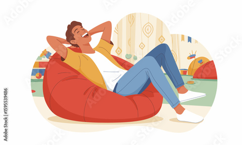 Relaxing in a Beanbag Chair: Leisure and Comfort