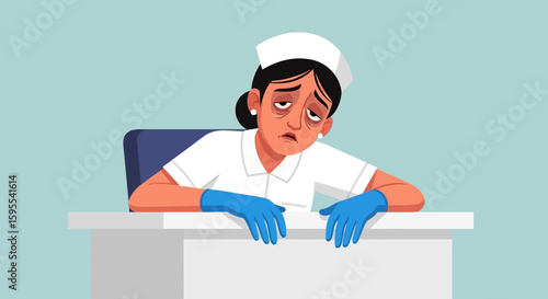 Exhausted Healthcare Worker: Overworked and Stressed