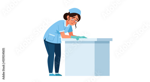 Exhausted Healthcare Worker: Overworked and Under Stress
