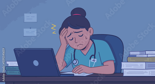 Overworked Healthcare Professional: Fatigue and Burnout