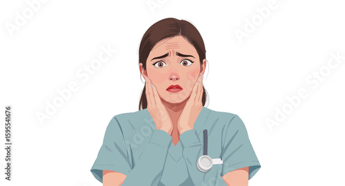 Anxious Healthcare Worker: Stress and Concern