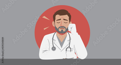 Burnout: Stressed Doctor Facing Mental Health Challenges