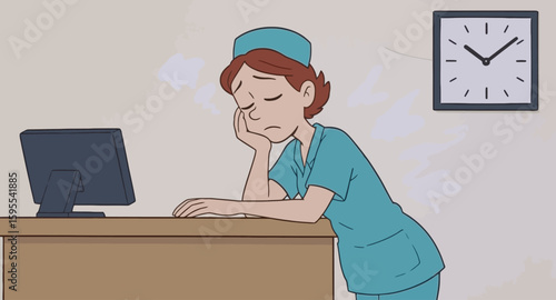 Exhausted Healthcare Worker: Stress and Overwork
