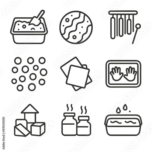 Modern icon spaced games no vector bin beads paint sensory any per