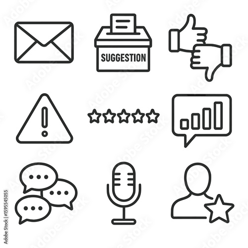Equally captions grid icon symbol suggestion feedback comment transparent public vector isolated
