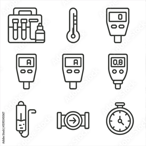 Water monitoring icons speech flow no punctuation aquaponics marks icon spaced vector