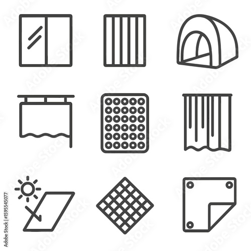 Greenhouse grid vector insulation glass no typography icons polyethylene cover icon numbers