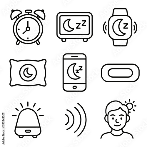 Icon no snooze alert alarm numbers sleep digital icons cyrillic vector per