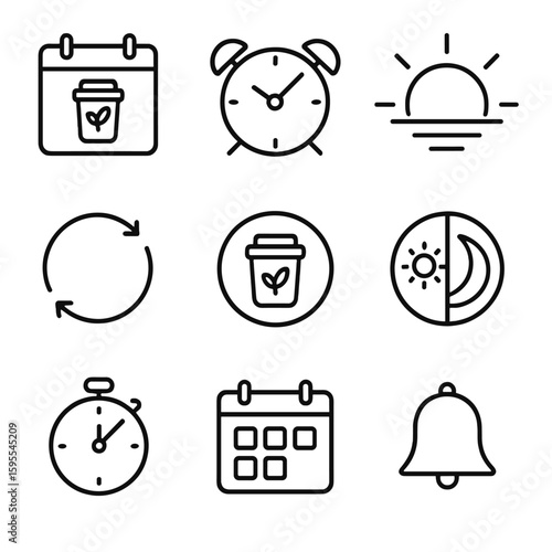 Icon vector compost alarm pickup cyrillic any no reminder icons per sun