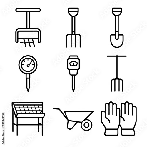 Icon wheelbarrow any tool icons turner no garden compost per vector
