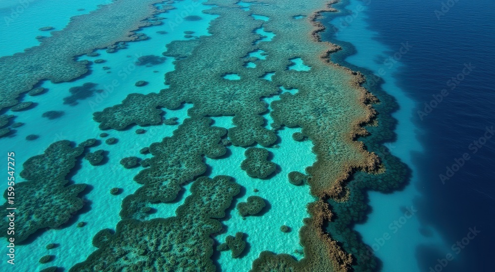 Fototapeta premium View of a large body of water with a bunch of corals