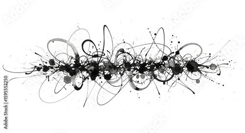 Abstract black ink splatter design element vector graphic for design needs