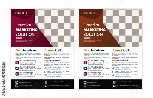 Creative business a4 flyer template design, modern and clean flyer template, and  2 colors, editable vector template design.