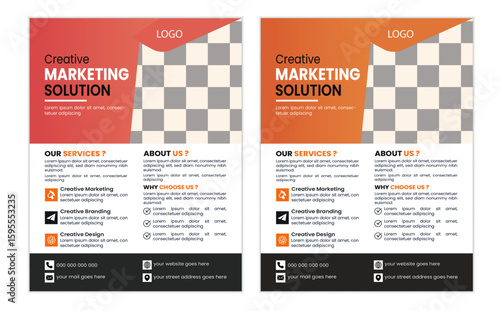 Creative business a4 flyer template design, modern and clean flyer template, and  2 colors, editable vector template design.