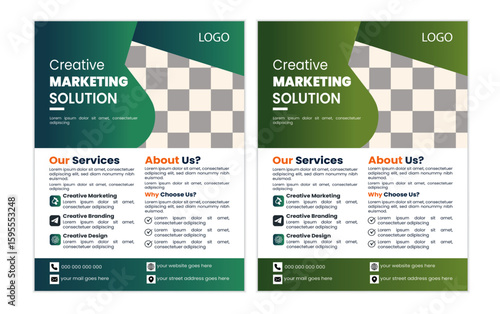 Creative business a4 flyer template design, modern and clean flyer template, and  2 colors, editable vector template design.