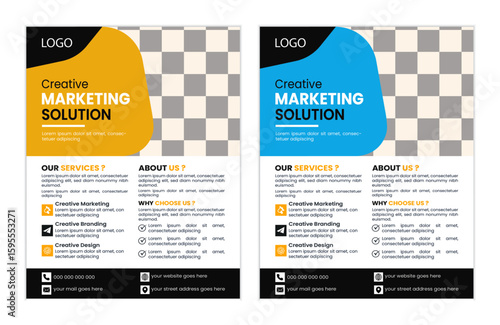 Creative business a4 flyer template design, modern and clean flyer template, and  2 colors, editable vector template design.